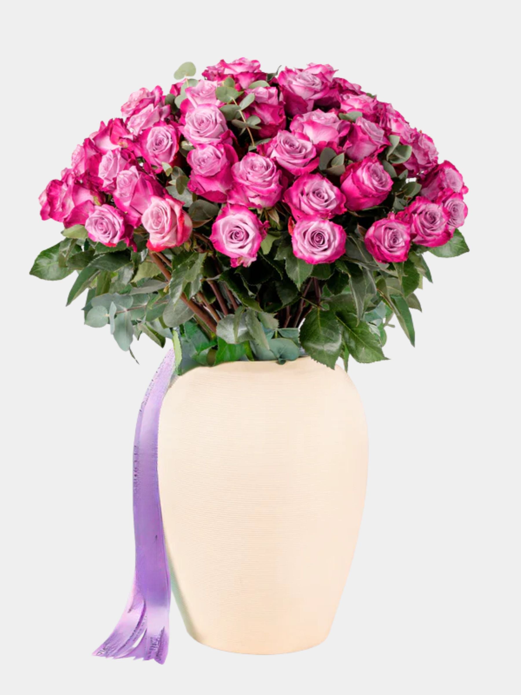 50 Purple Roses Vase