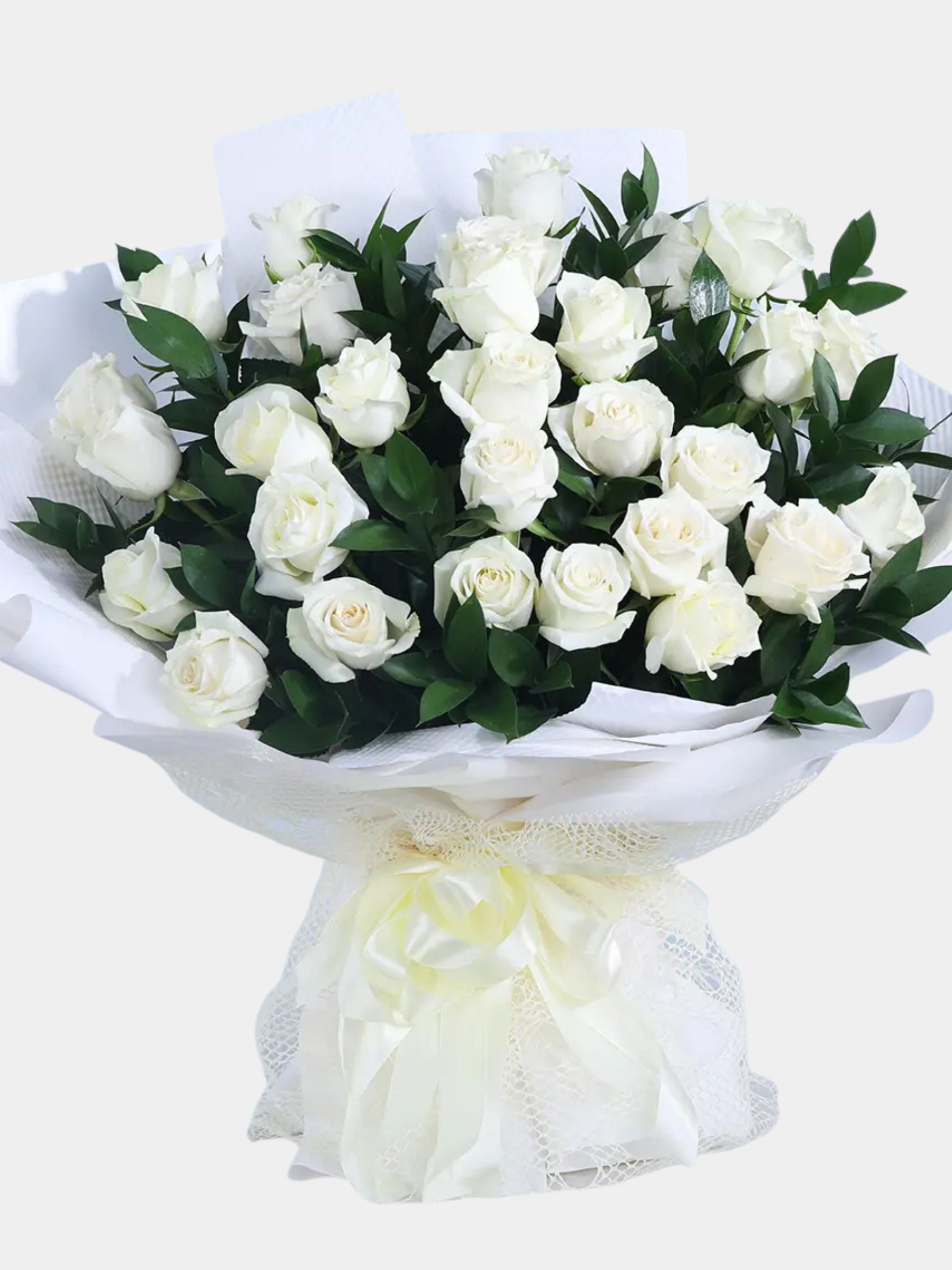 Bouquet of 36 White Roses