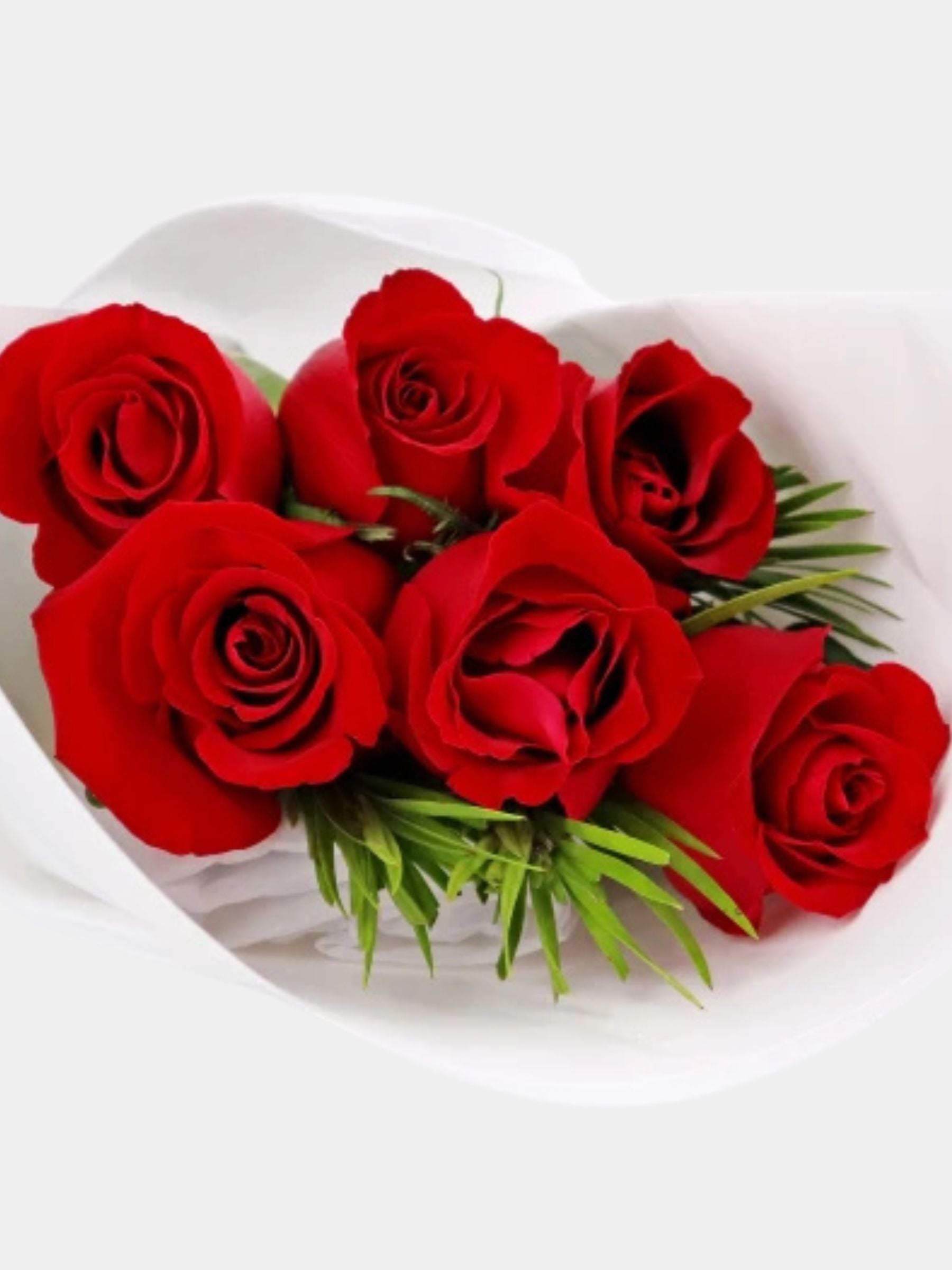 Bouquet of 6 Red Roses