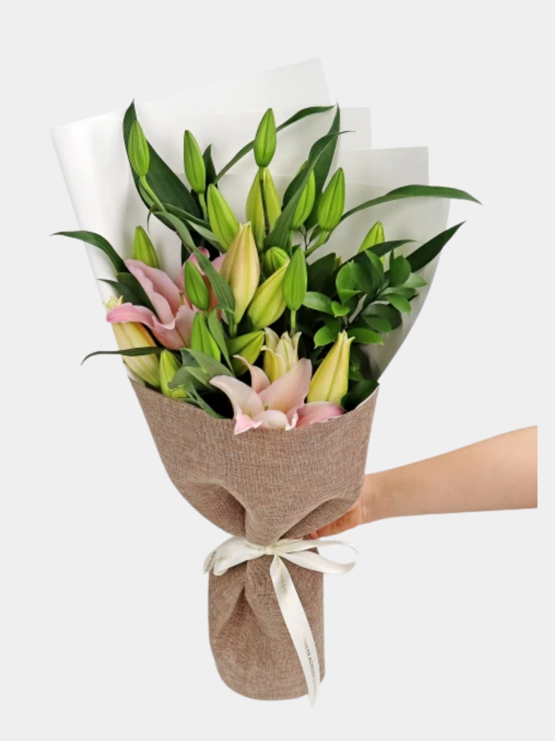 Bouquet of 5 Pink Oriental Lily