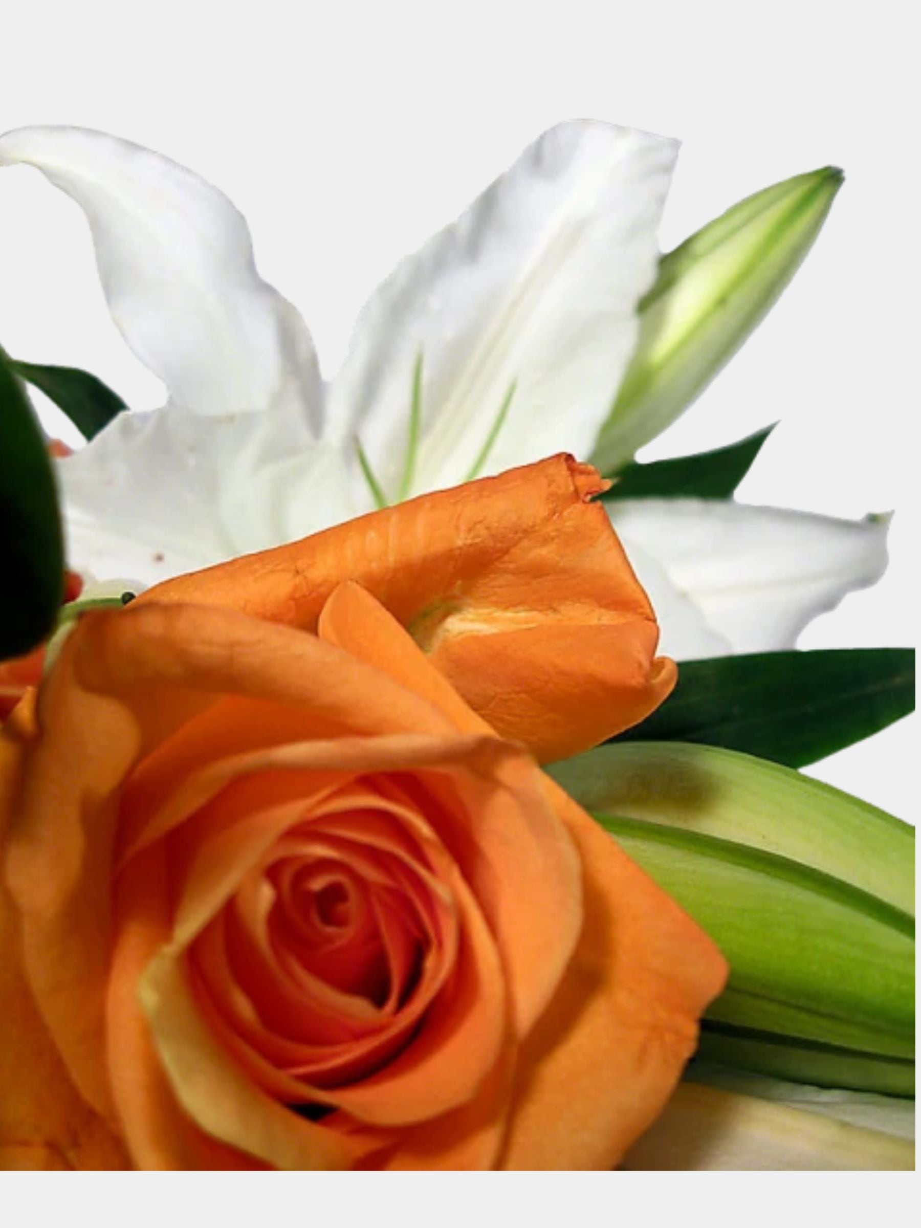 Bouquet of Roses and 10 Oriental Lilies