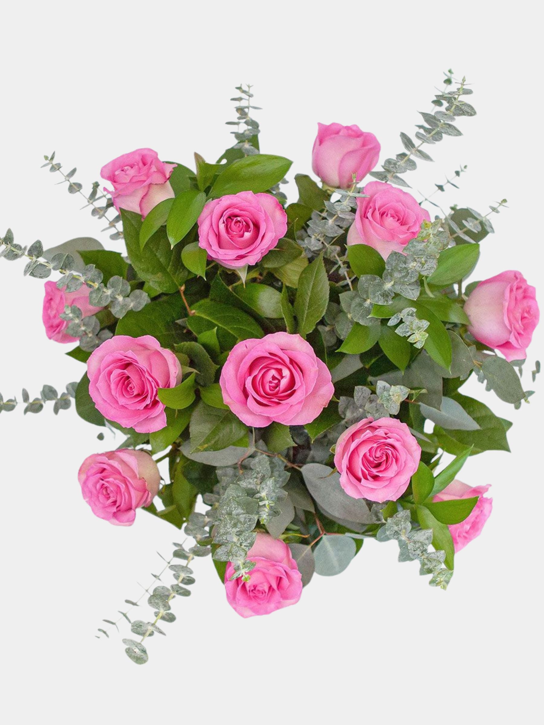 Classic 12 Pink Roses in a Vase