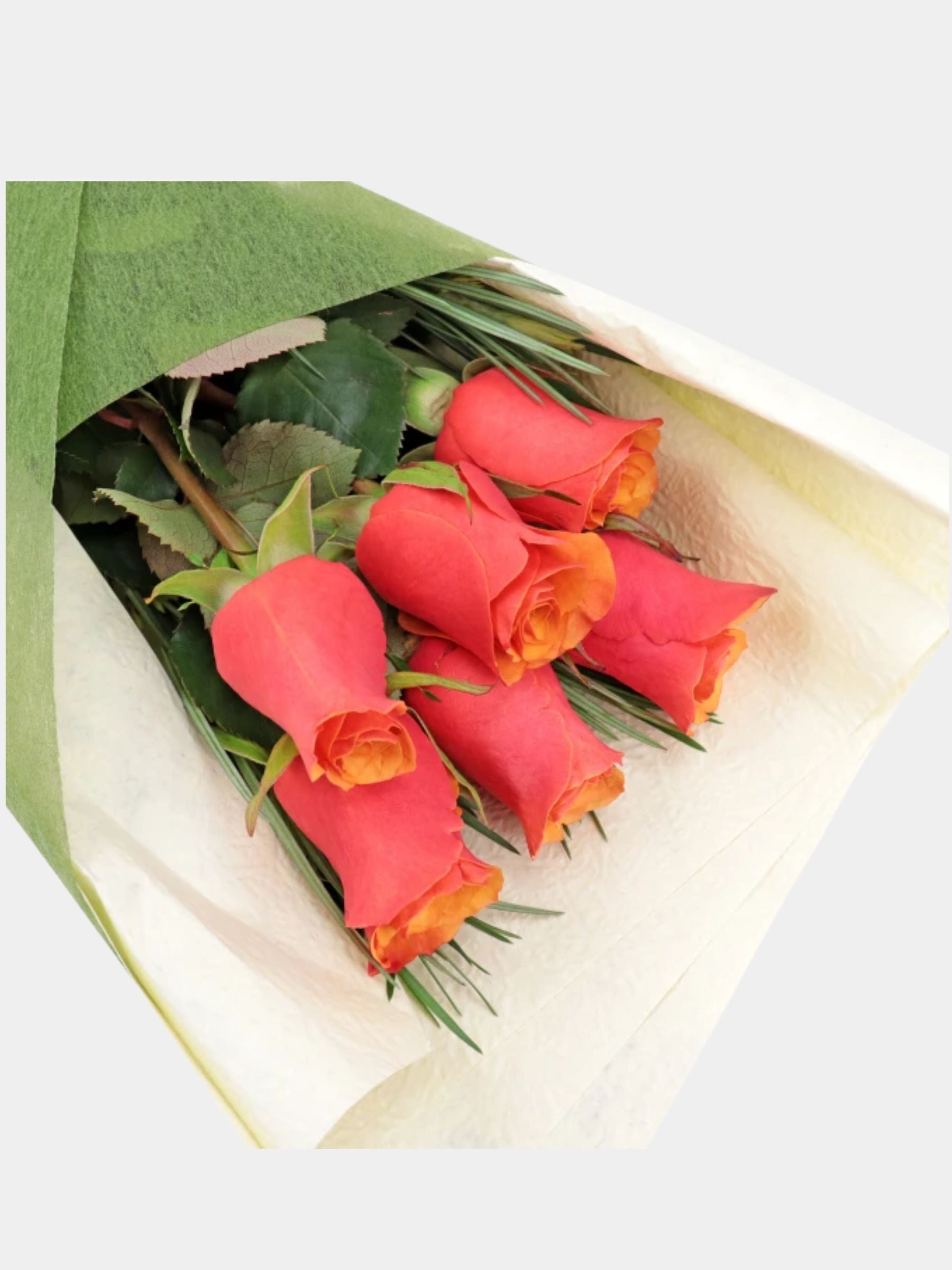 Bouquet of 6 Orange Roses