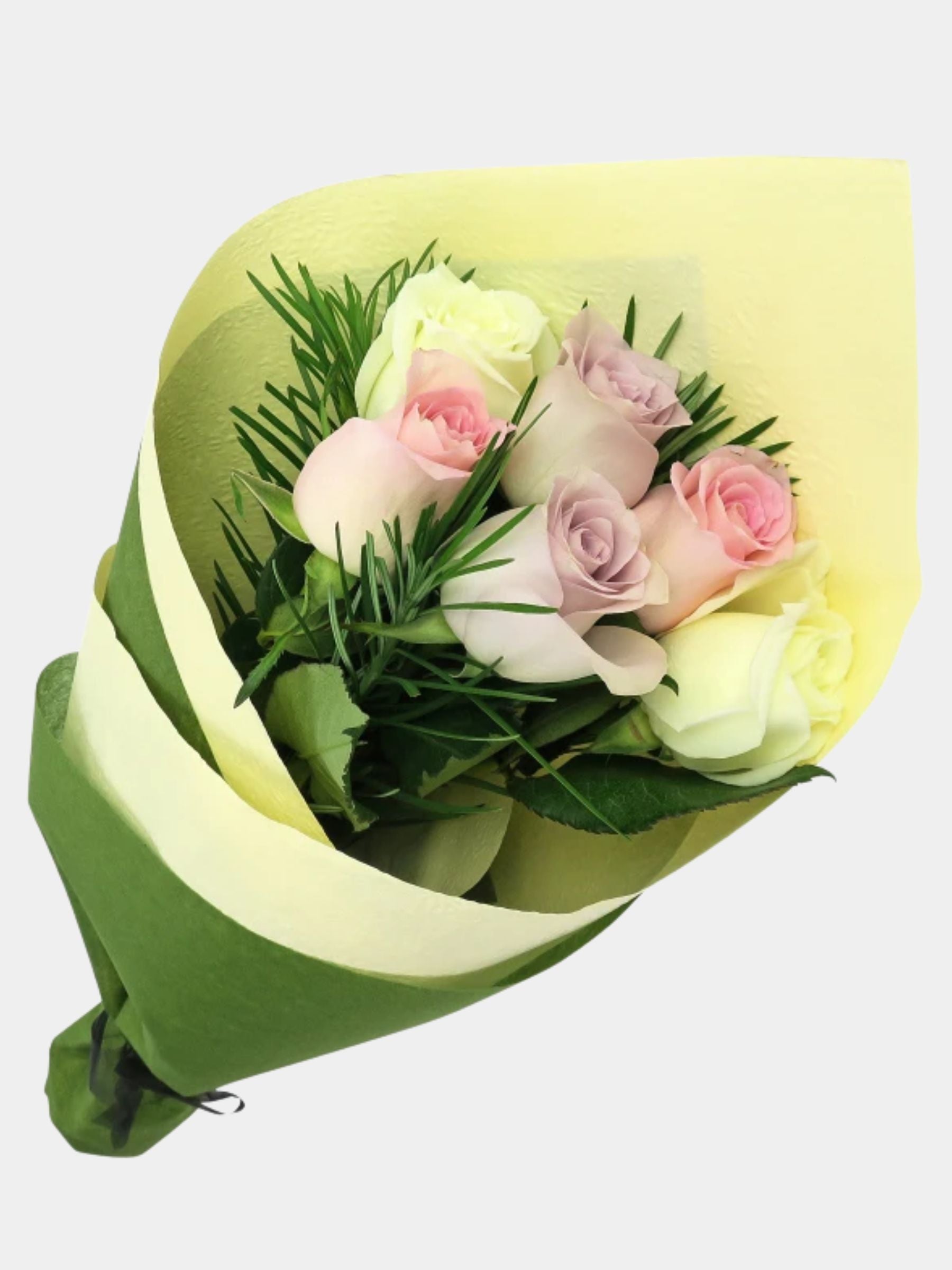 Bouquet of 6 Pastel Roses