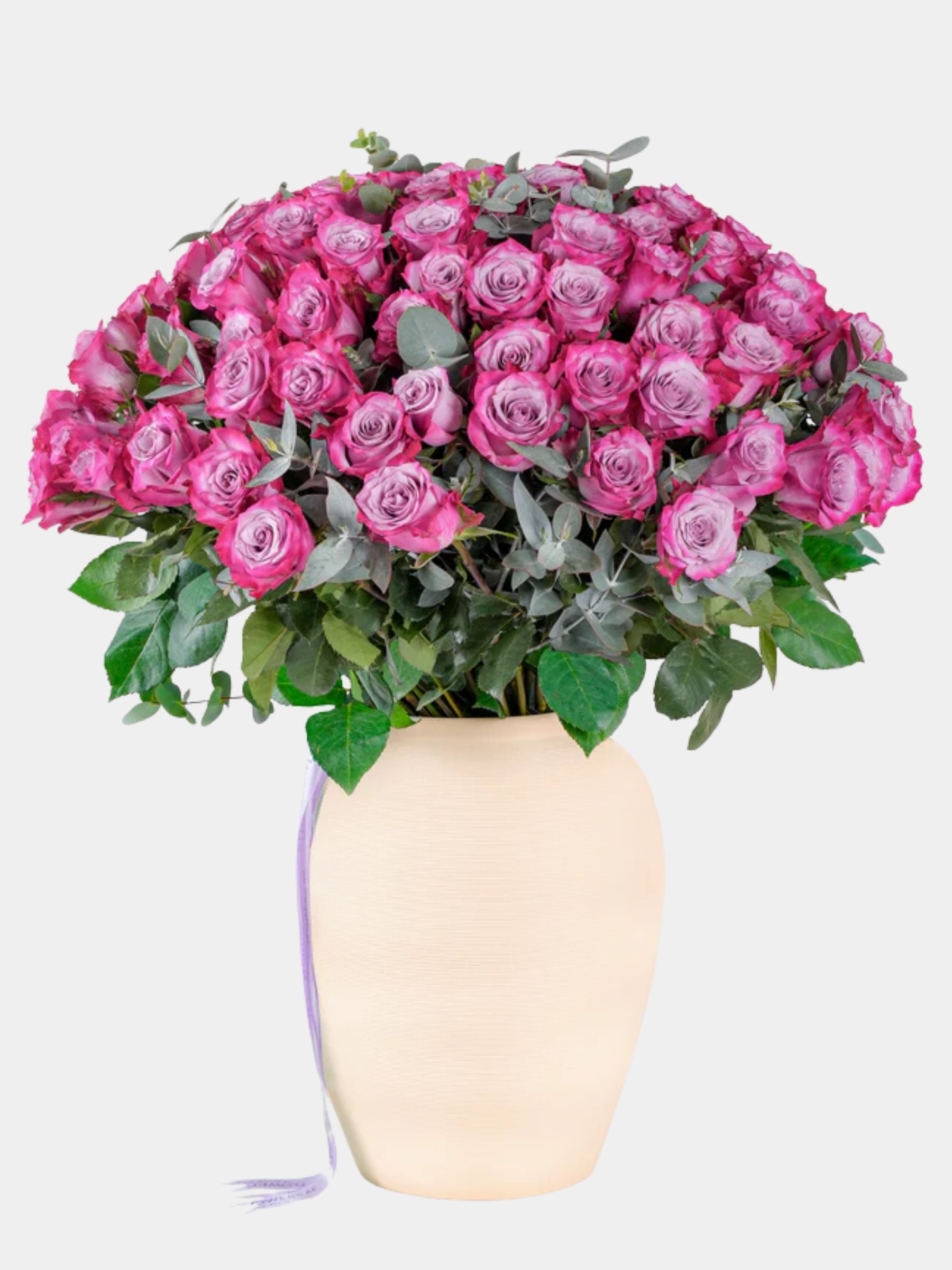 100 Luxury Purple Roses Vase