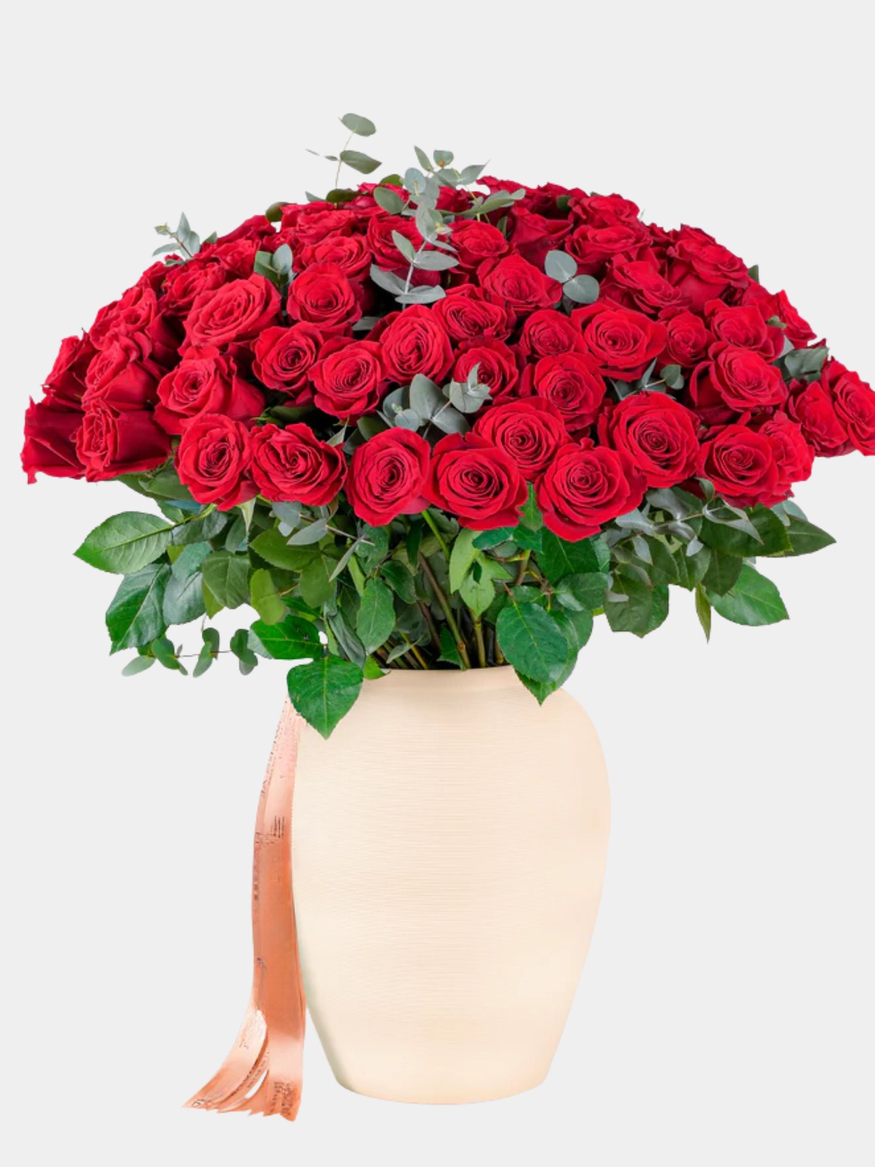 50 Red Roses Vase