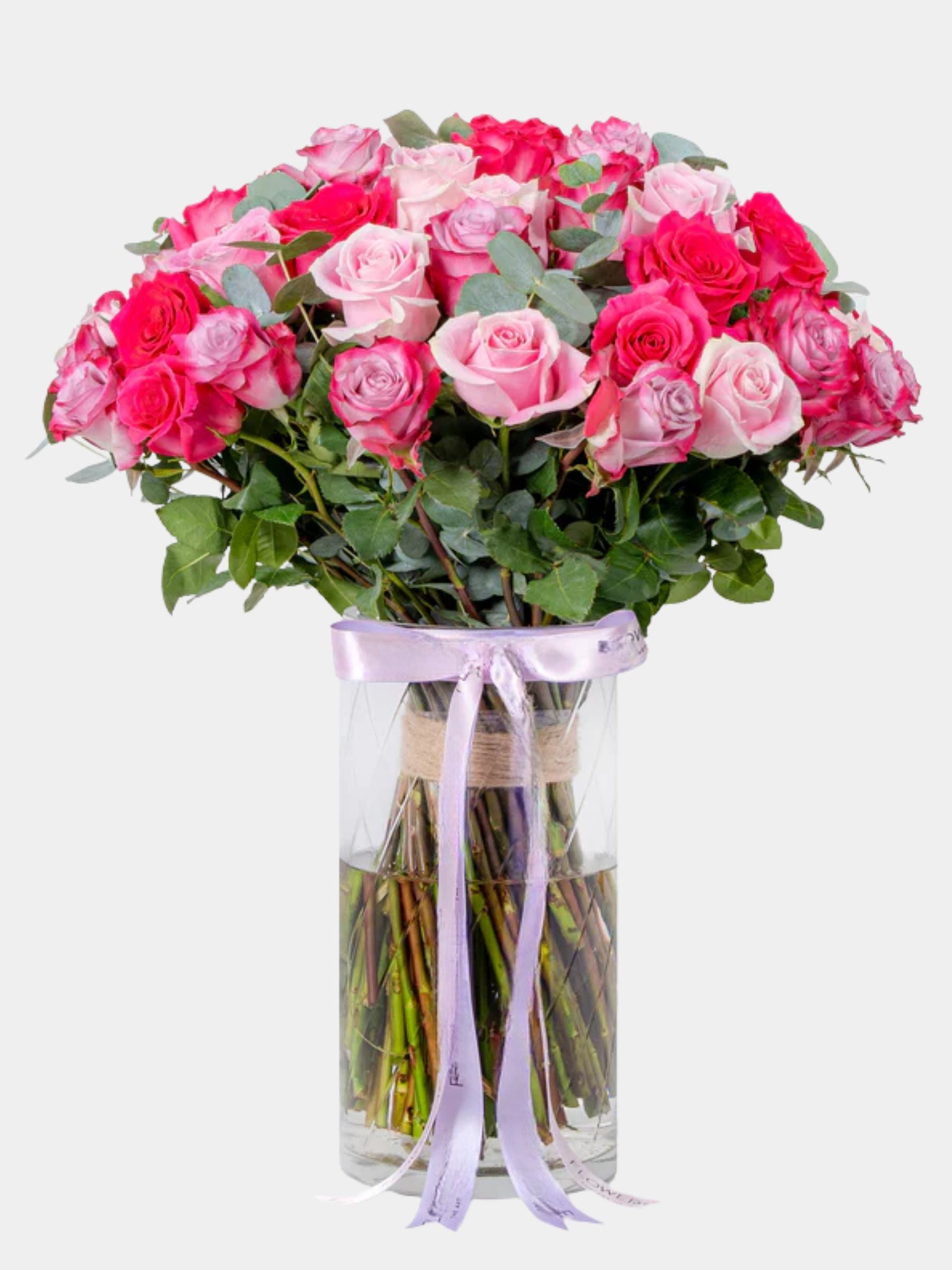 50 Blush Roses Vase