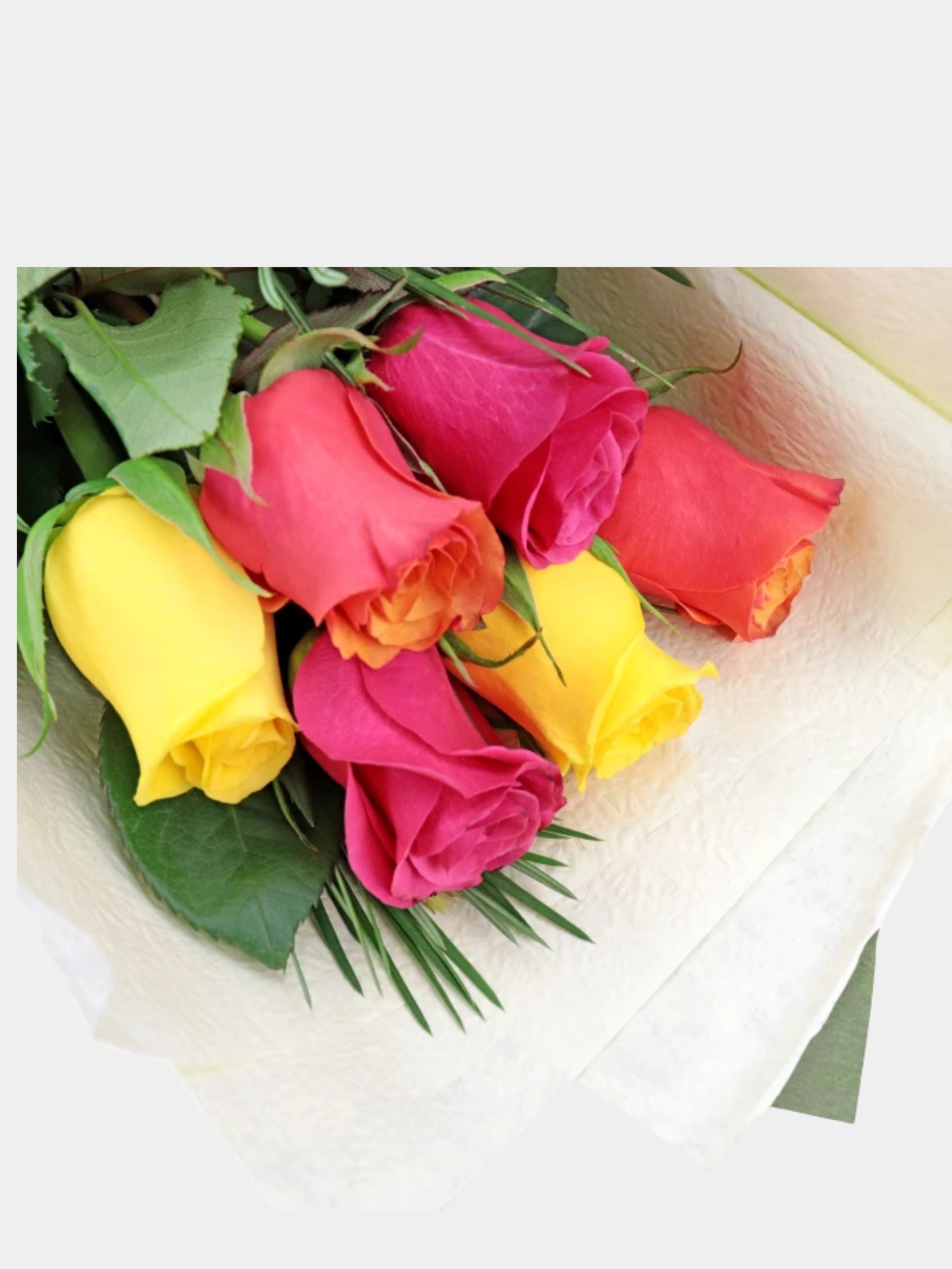 Bouquet of 6 Mixed Roses