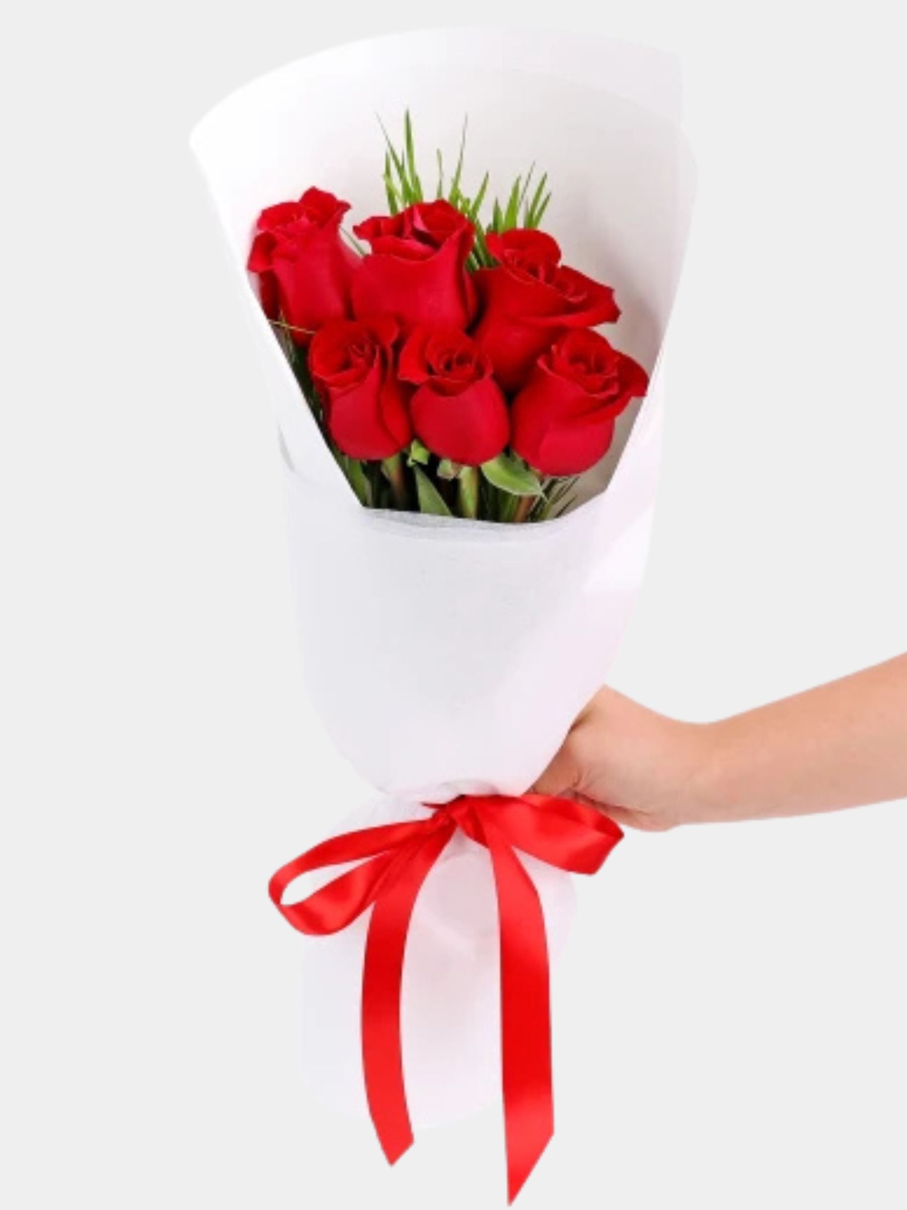 Bouquet of 6 Red Roses