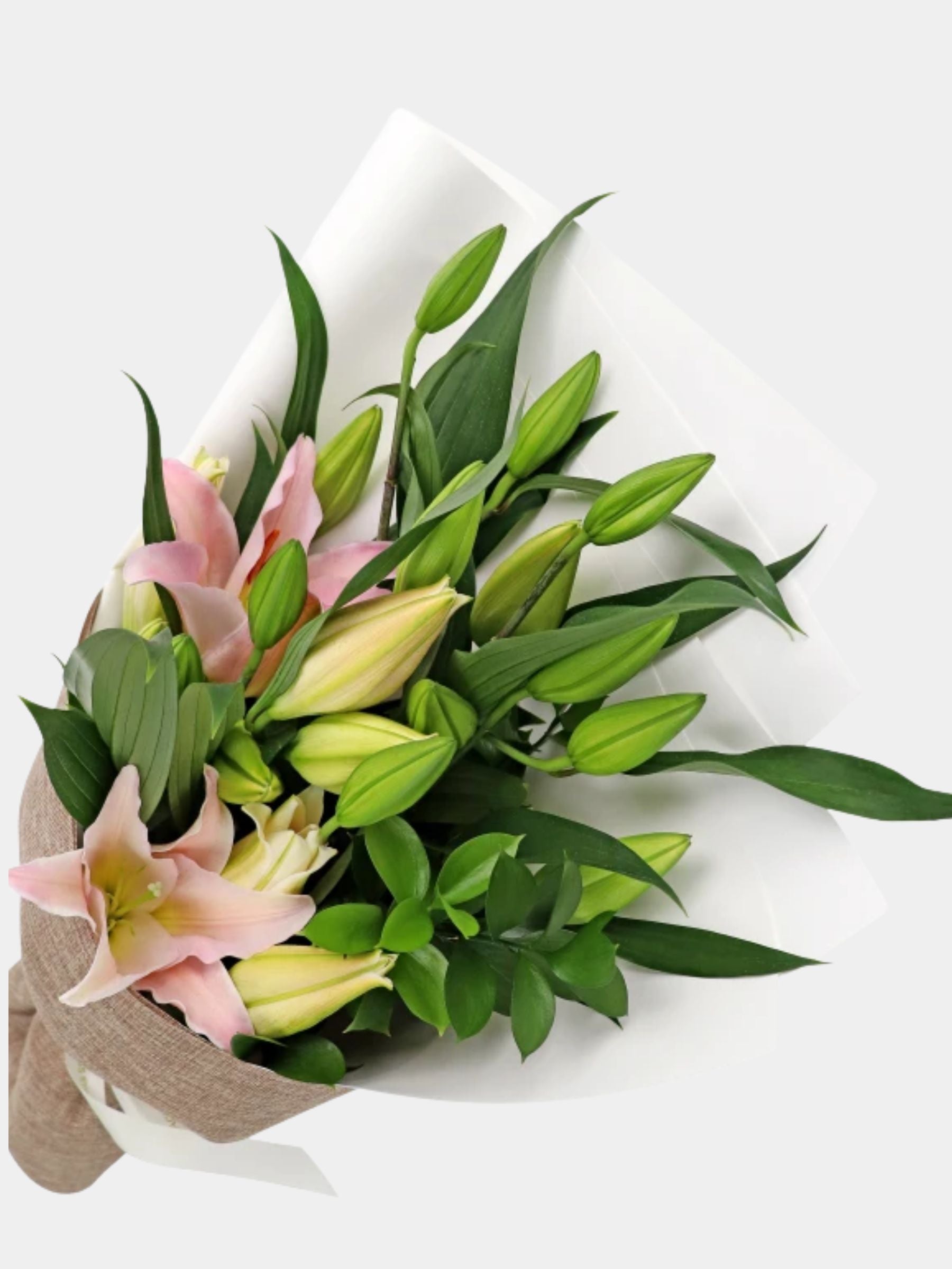Bouquet of 5 Pink Oriental Lily
