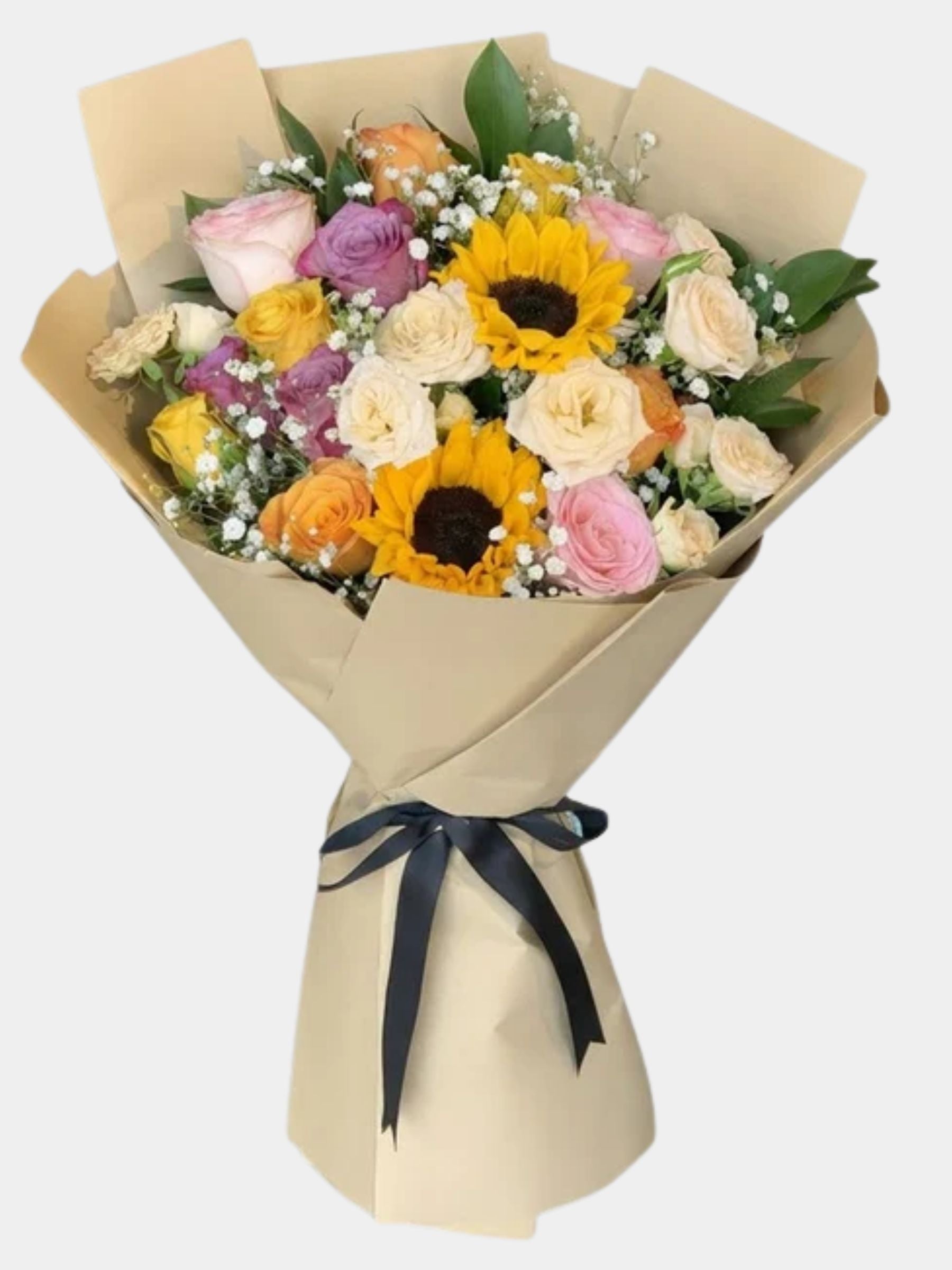 Mixed Sunflower and Rose Bouquet