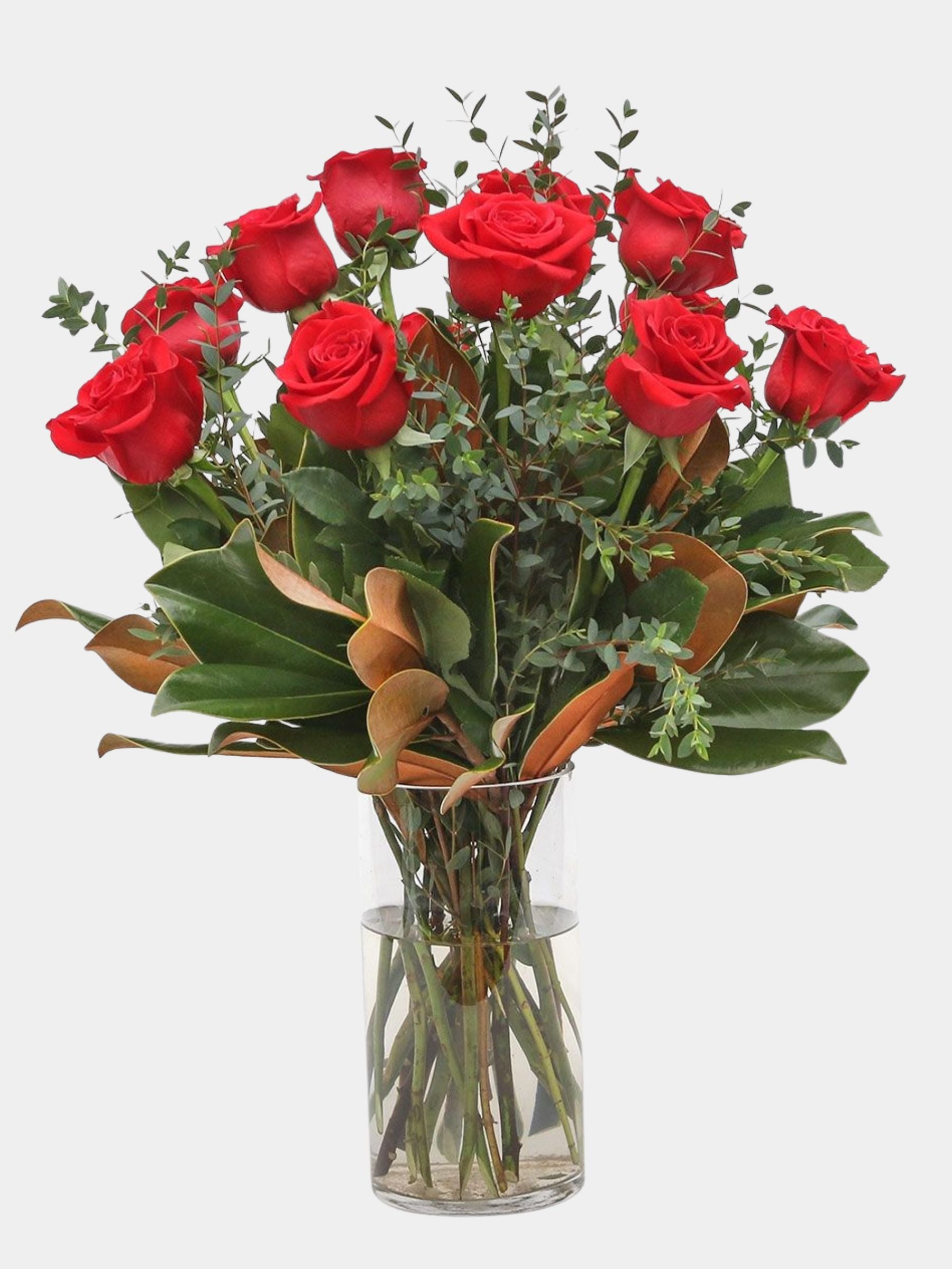 Classic 12 Red Roses in a Vase