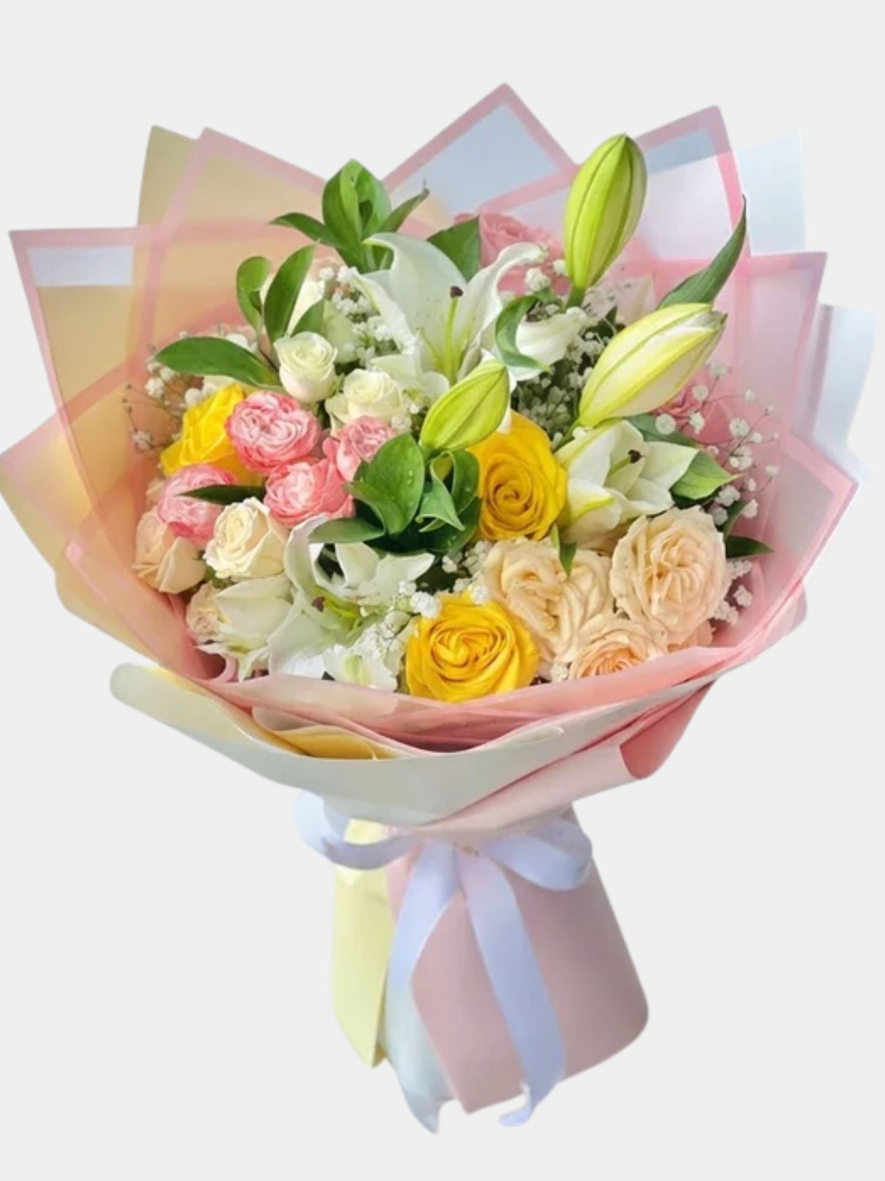 Pastel Rose & Lily Bouquet
