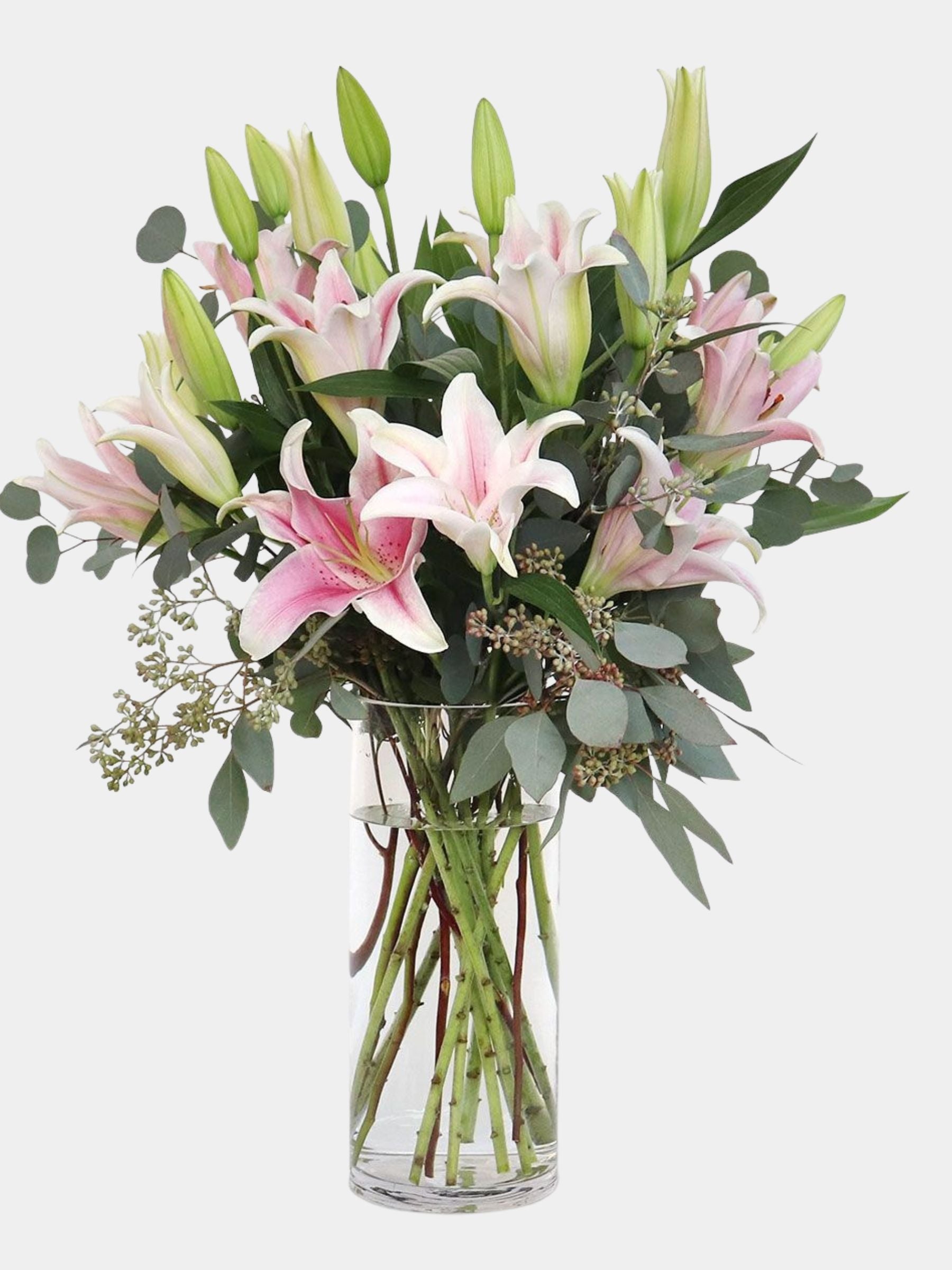 Pink Lilies in Vase